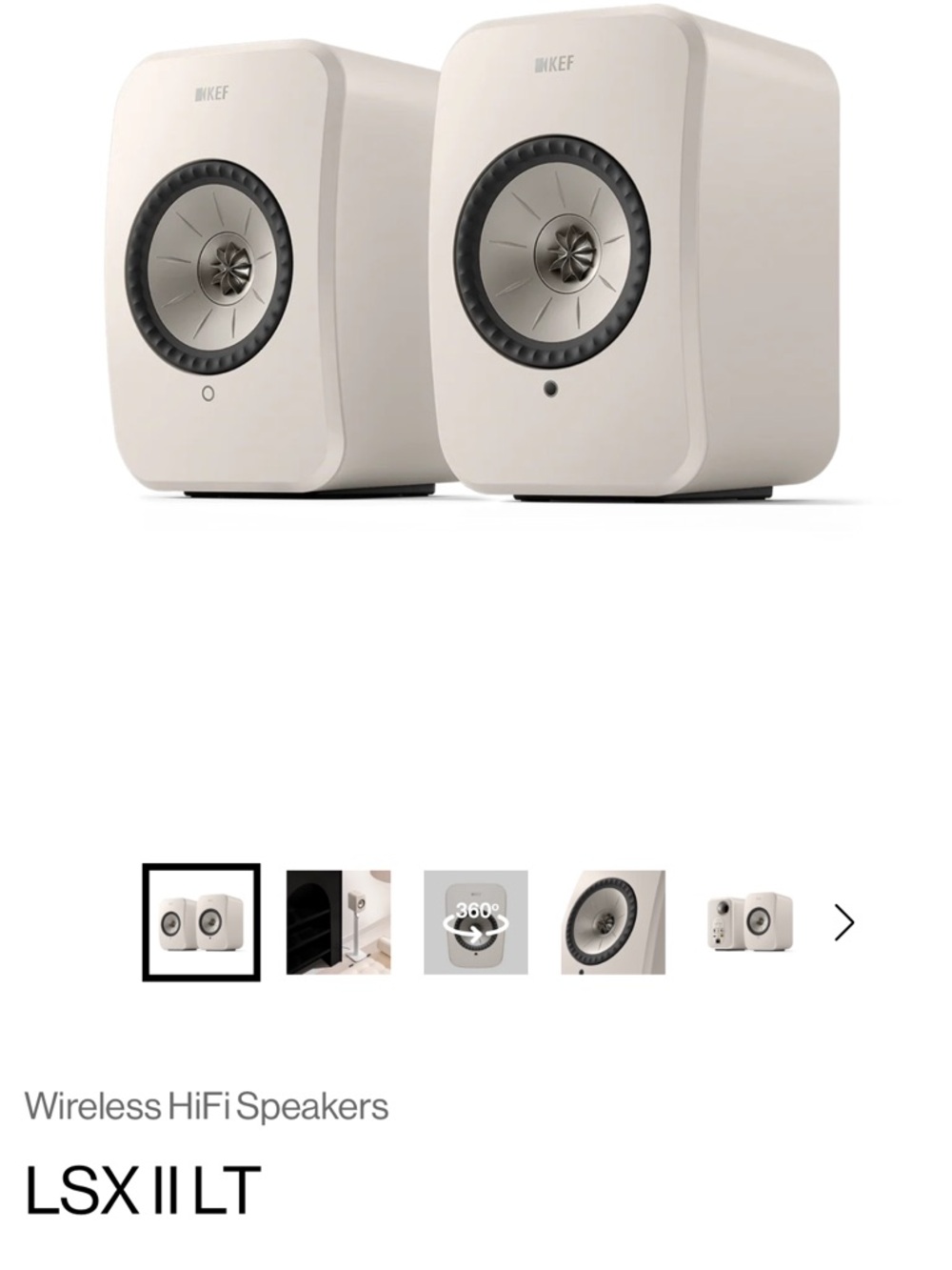 KEF LSX II LT Wireless HiFi Speakers - White